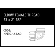 Marley Philmac Elbow Female Thread 63 x 2 BSP - MM307.63.50